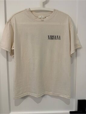 H&M Nirvana Short-Sleeve Tee - Cream